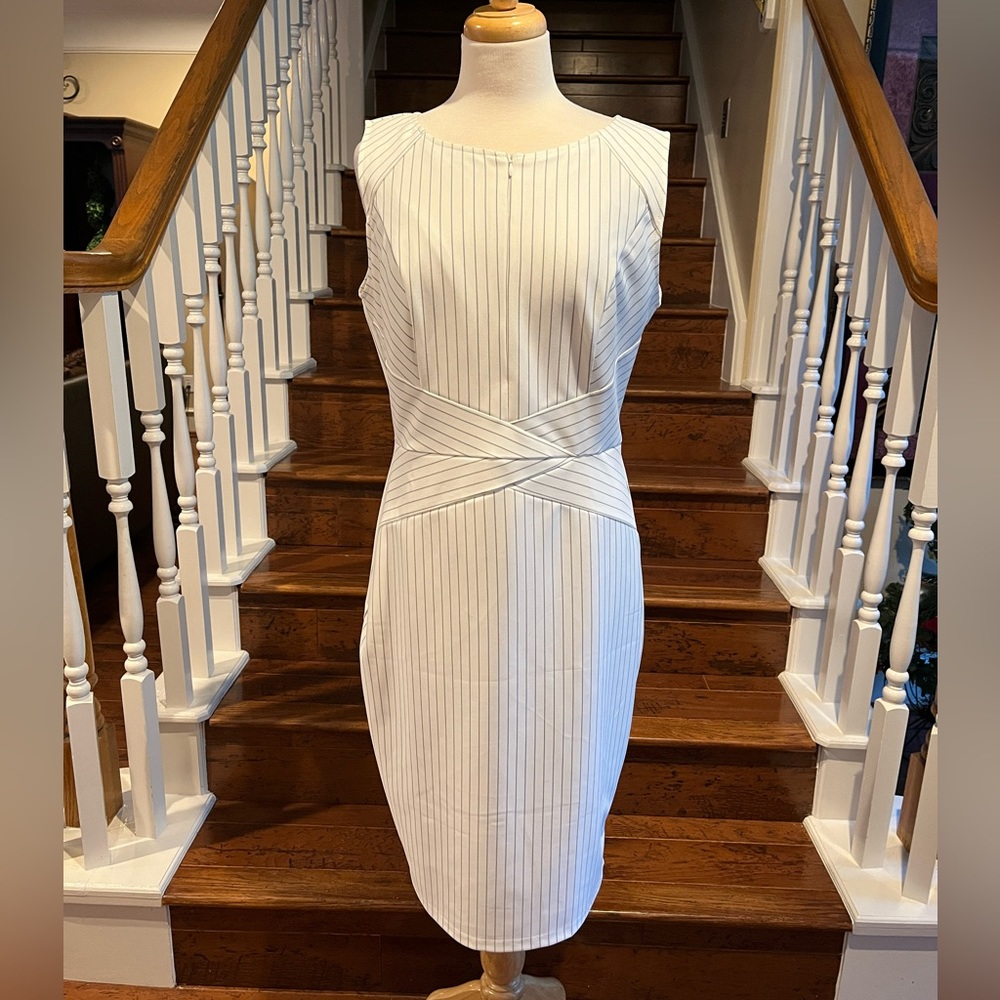 White striped office dress size XL